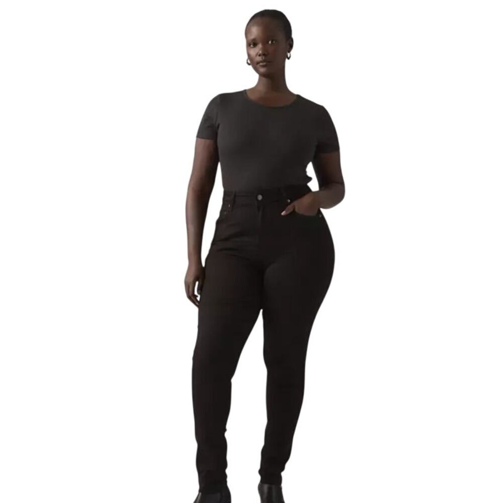 Levi's 721 High Rise Skinny Button Fly Jeans, Black, Women's Plus Size 20W